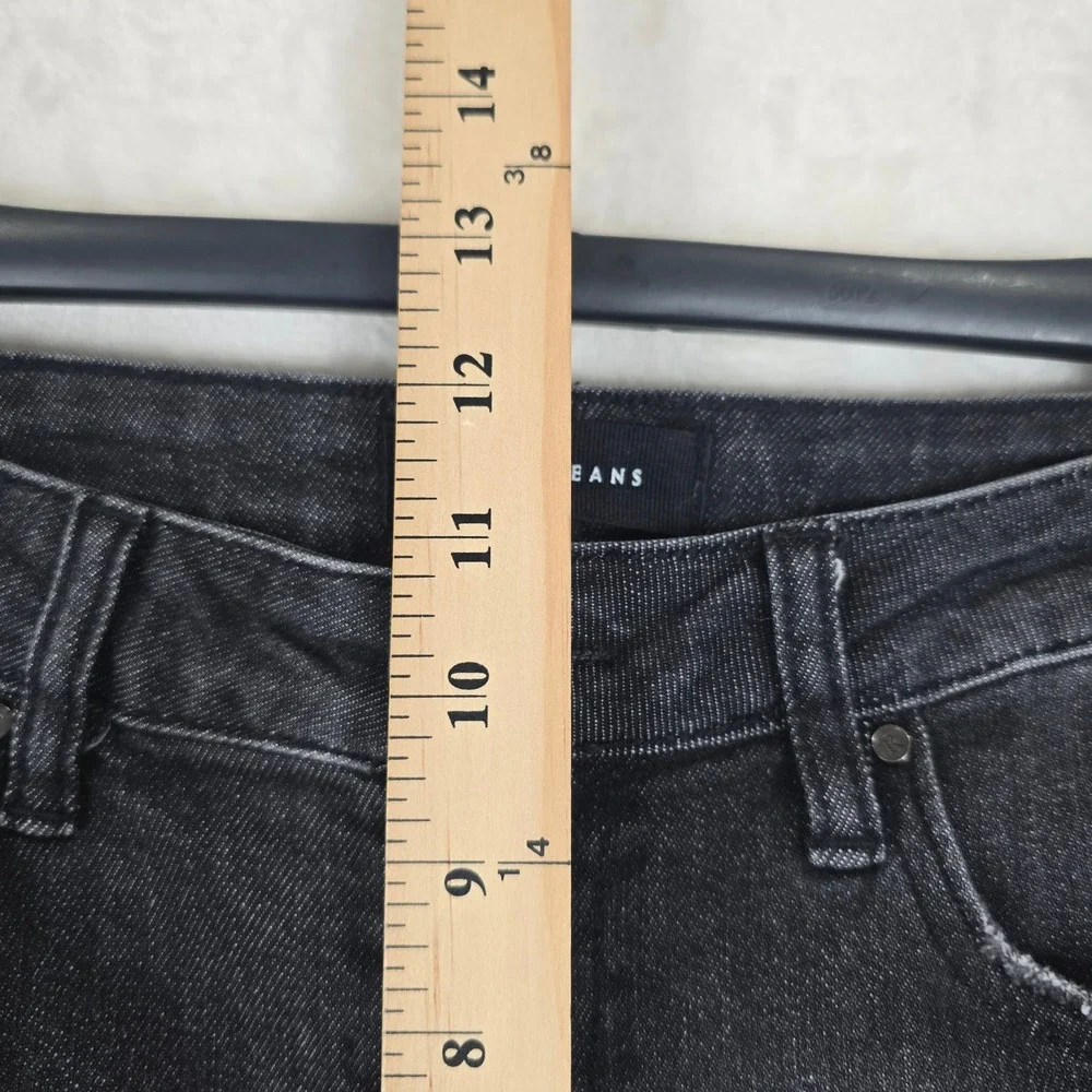 Risen Jeans Womens Washed Black High Rise Wide Leg Frayed Hem Denim RDP1025 3/26